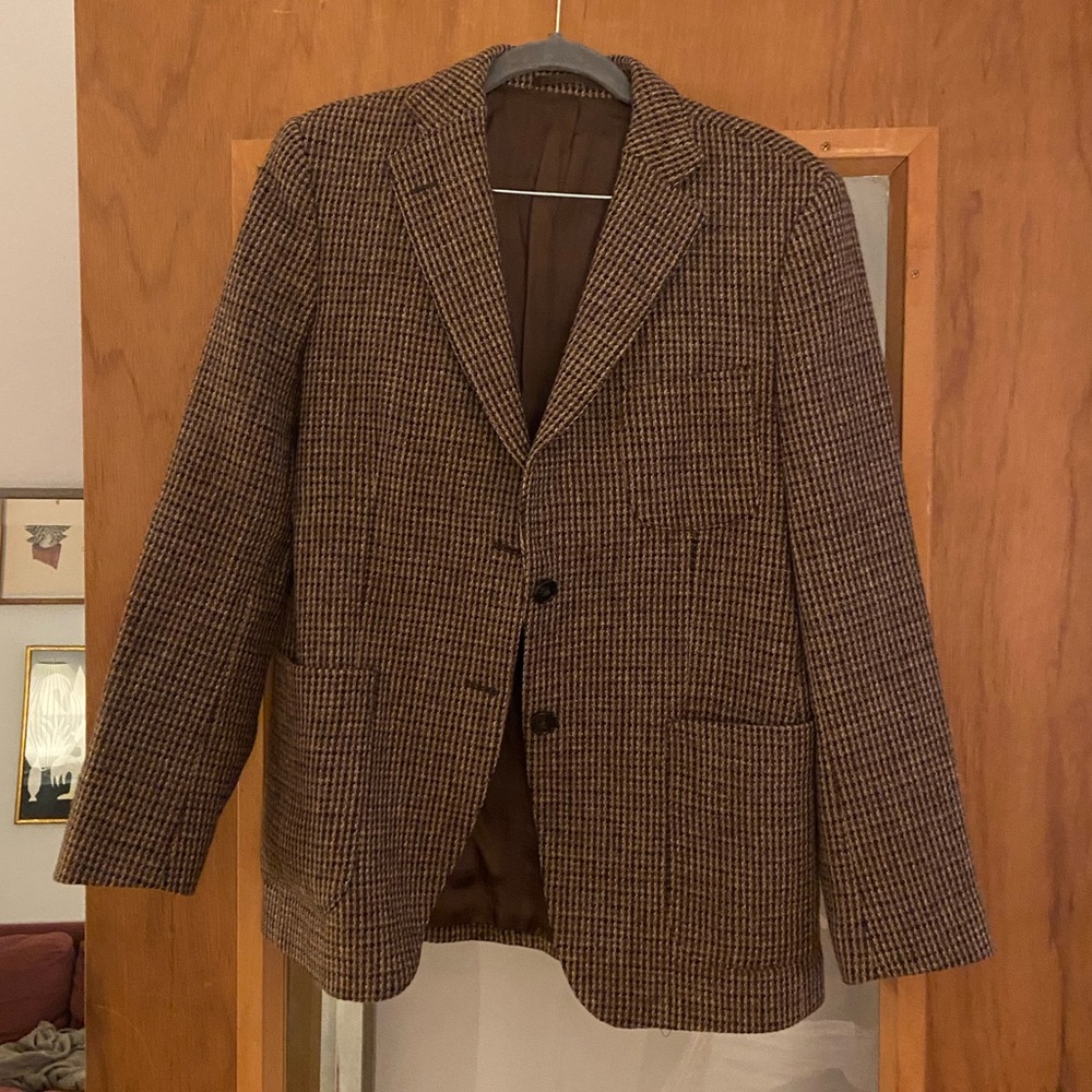 Officine Generale Brown Houndstooth Blazer